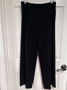 Exclusively Misook Petite XL Pull On Dress Career Pant Black Relaxed Elegance
